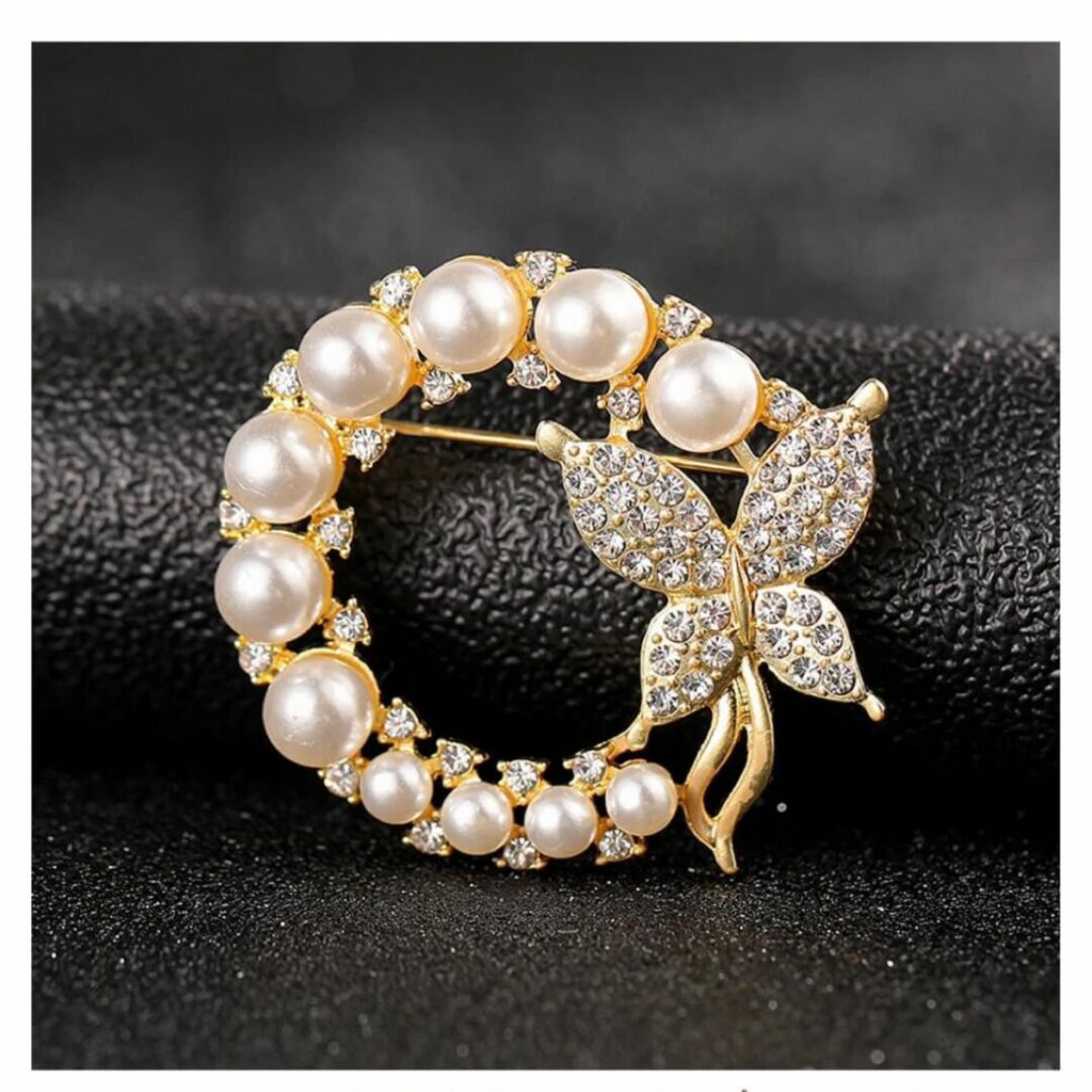 Butterfly Pearl Brooch