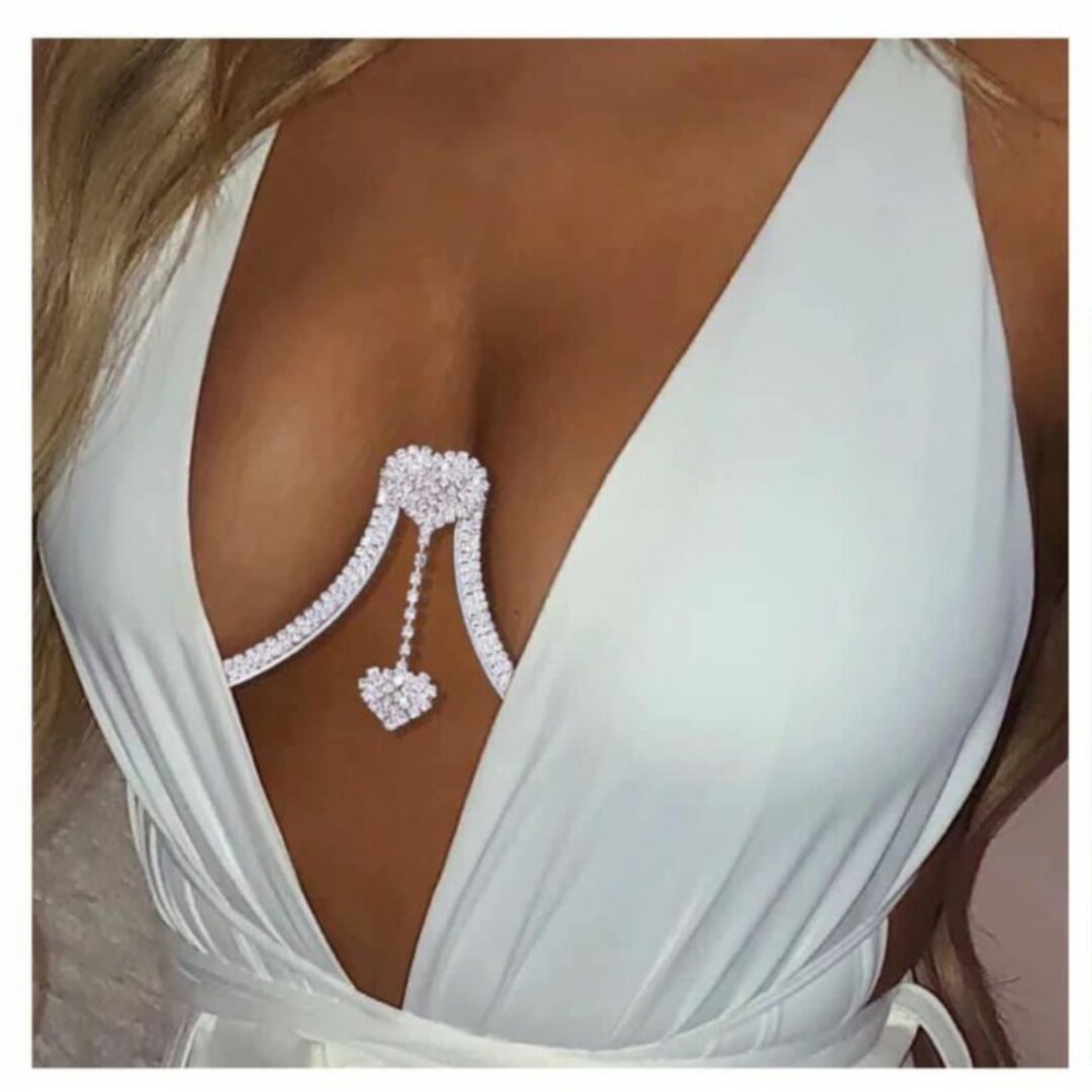 Silver Hear Bra Chain