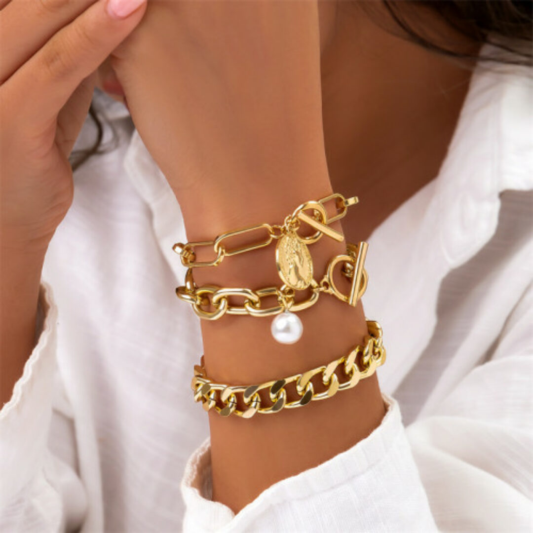 Golden Yellow Layered Bracelet Set