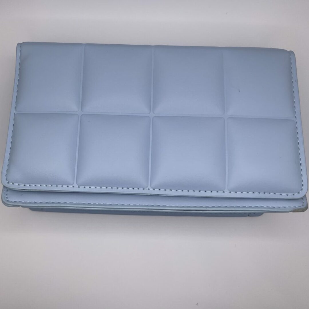 Light Blue Weave Checker Bag