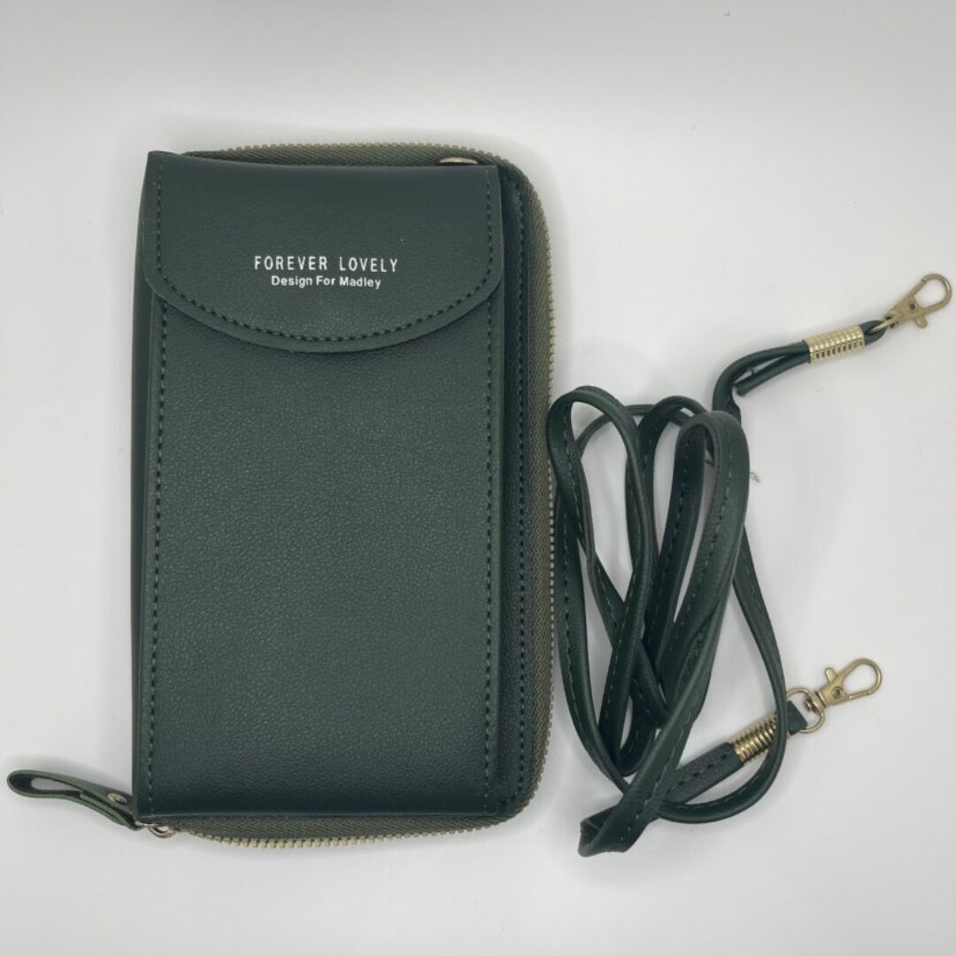 Army Green Cellphone Card Holder Messenger Wallet Bag