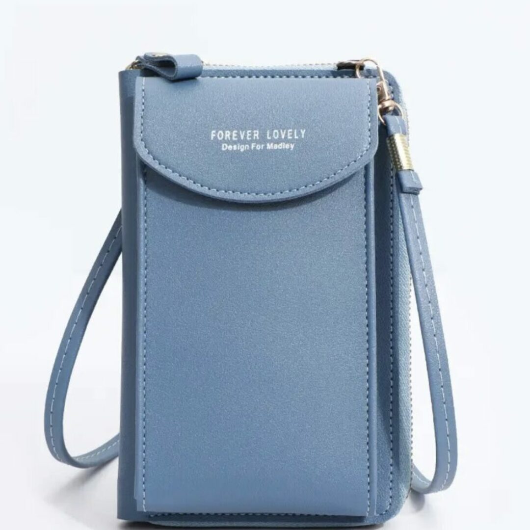 LightBlue Cellphone Card Holder Messenger Wallet Bag