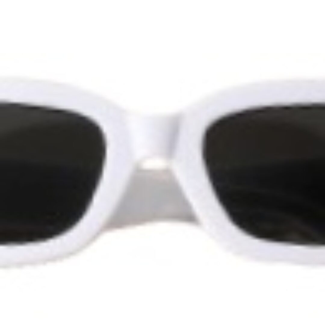 White Retro Thick Rectangular Shades